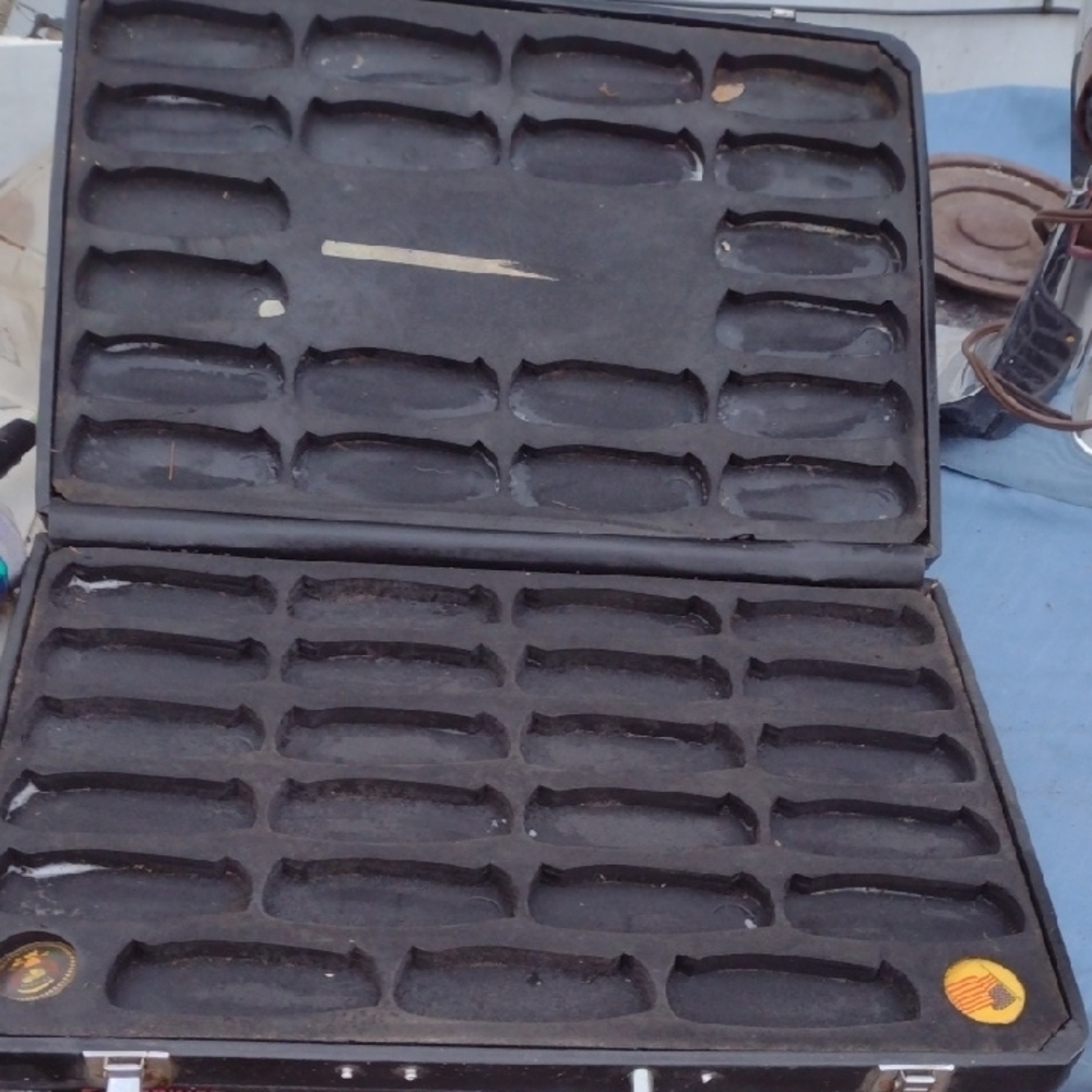 Vintage Black Coin/Knife Display Case